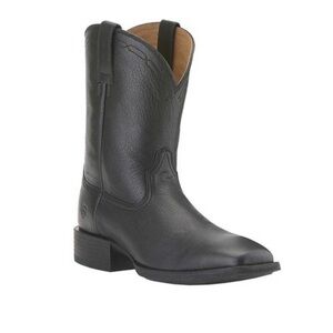 Ariat Heritage Roper Wide Square Toe Black Deertan 12D Like New